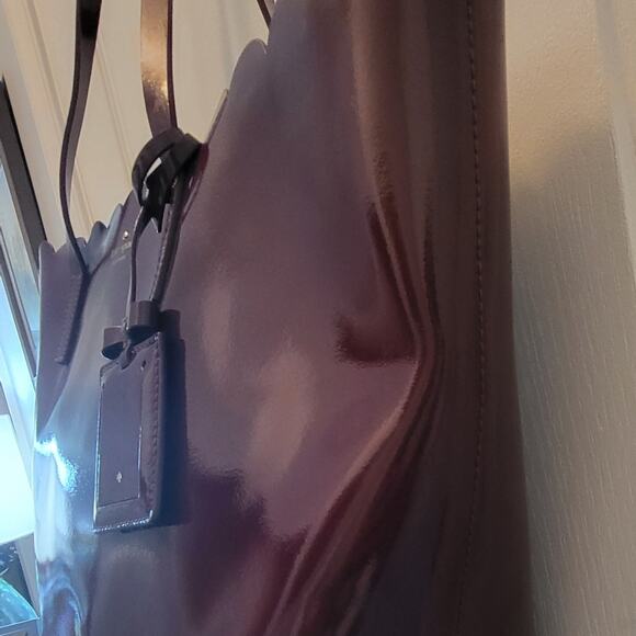 Kate Spade Deep Purple Eggplant Scalloped Tote Large - Picture 15 of 16